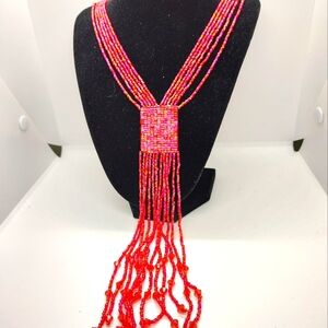 Beaded red necklace